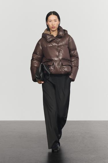 Stand-up collar down jacket — Brown 1