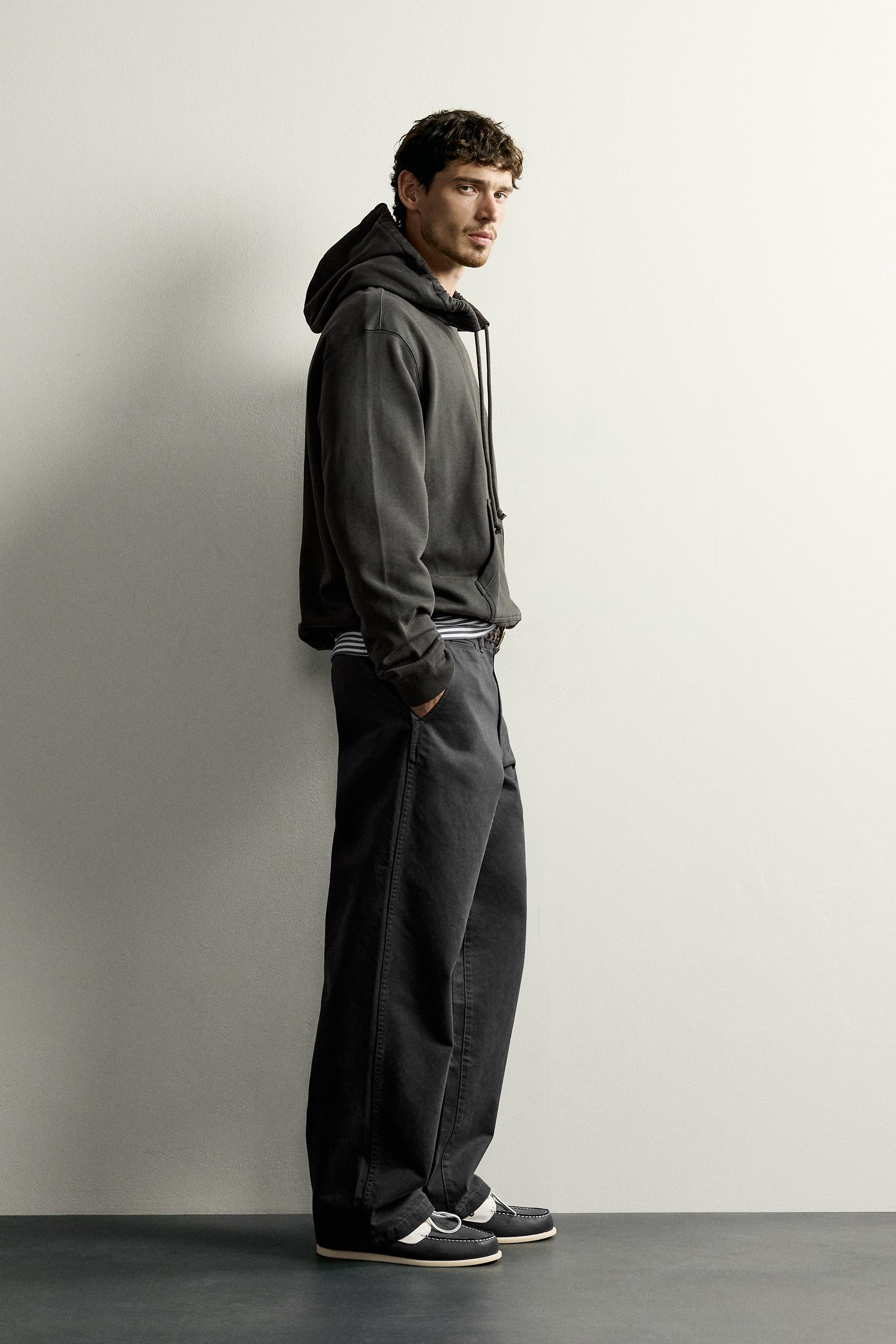 Мужские худи Zara HOODED CREWNECK SWEATSHIRT — фото 4