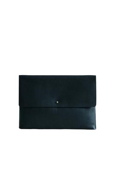 BLUE LEATHER BUTTON CASE - Blue by Zara