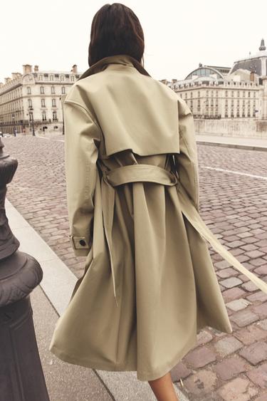 TRENCH DÉPERLANT À CEINTURE - Marron clair de Zara - Image 1