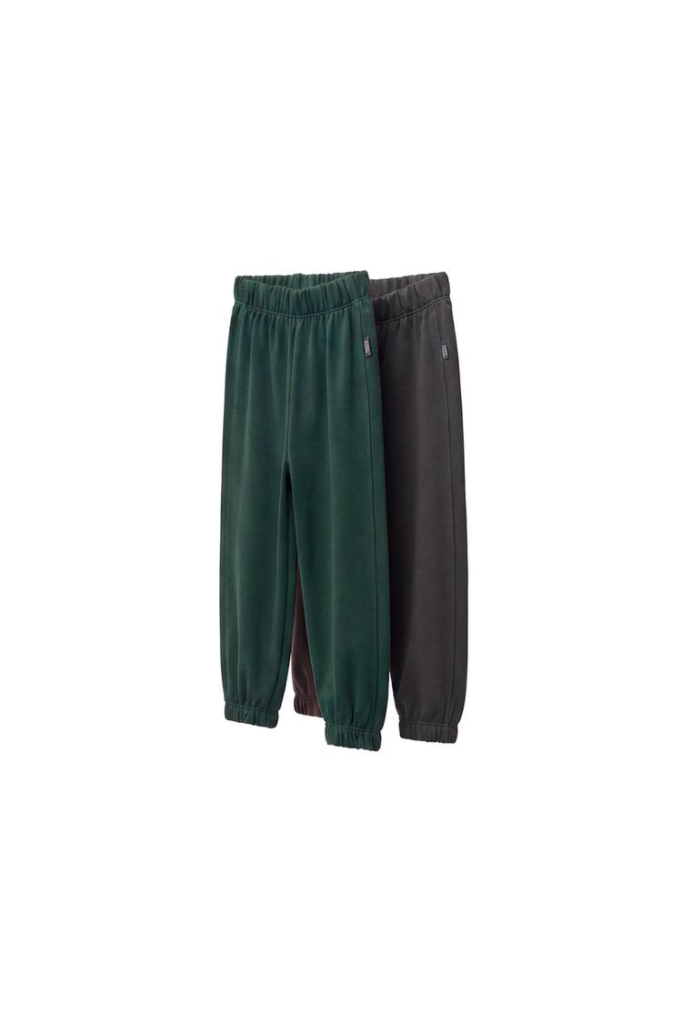 TWO-PACK SOLID JOGGER PANTS — Anthracite grey