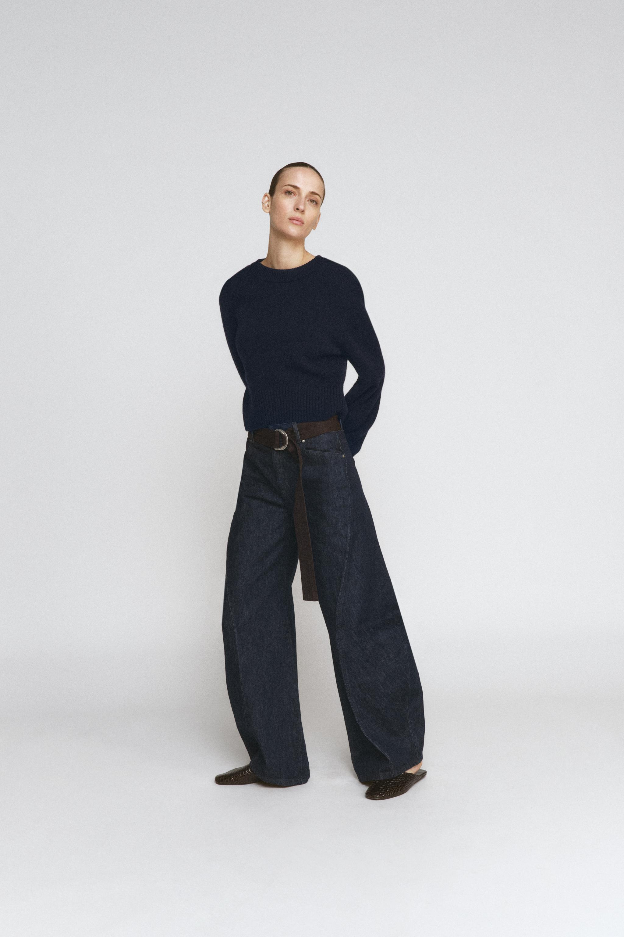 ZW COLLECTION BARREL BELT JEANS - Blue | ZARA United States