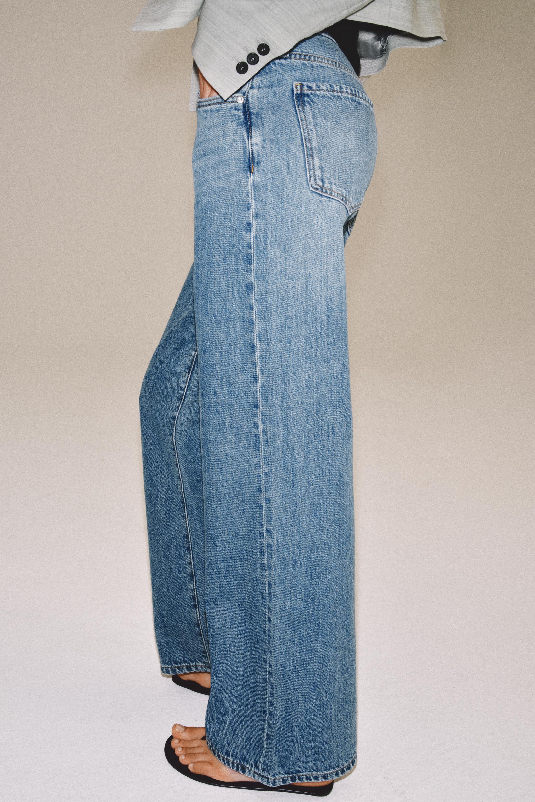 ZW COLLECTION WIDE LEG LOW RISE JEANS