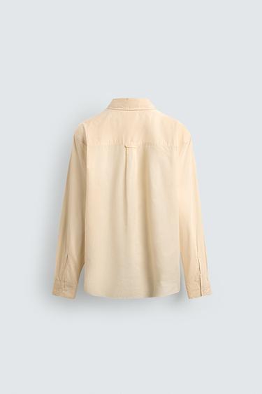 CHEMISE SEMI-TRANSPARENTE COUPE DÉCONTRACTÉE - Écru de Zara - Image 7