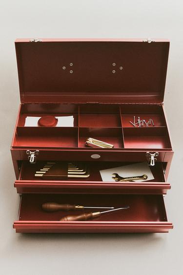 STEEL TOOL BOX - Red by Zara