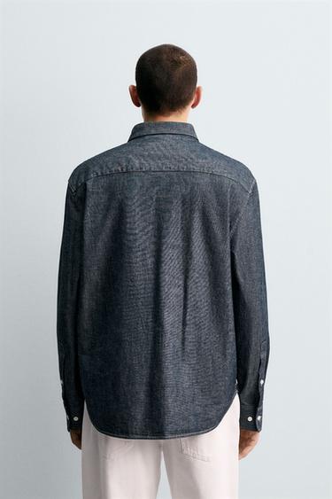 CHEMISE EN JEAN COUPE DÉCONTRACTÉE - Bleu de Zara - Image 2
