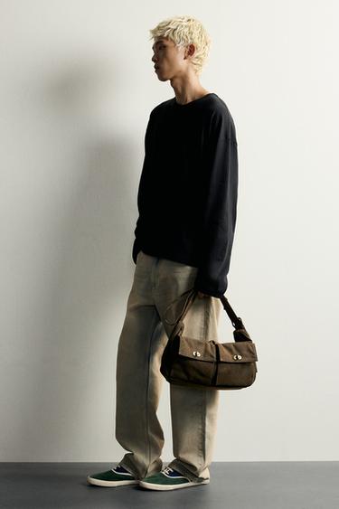 FABRIC SHOULDER BAG - Brown by Zara - Image 0