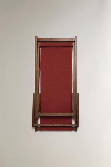 CHAISE LONGUE PLIANTE BOIS ET COTON - Rouge de Zara - Image 4