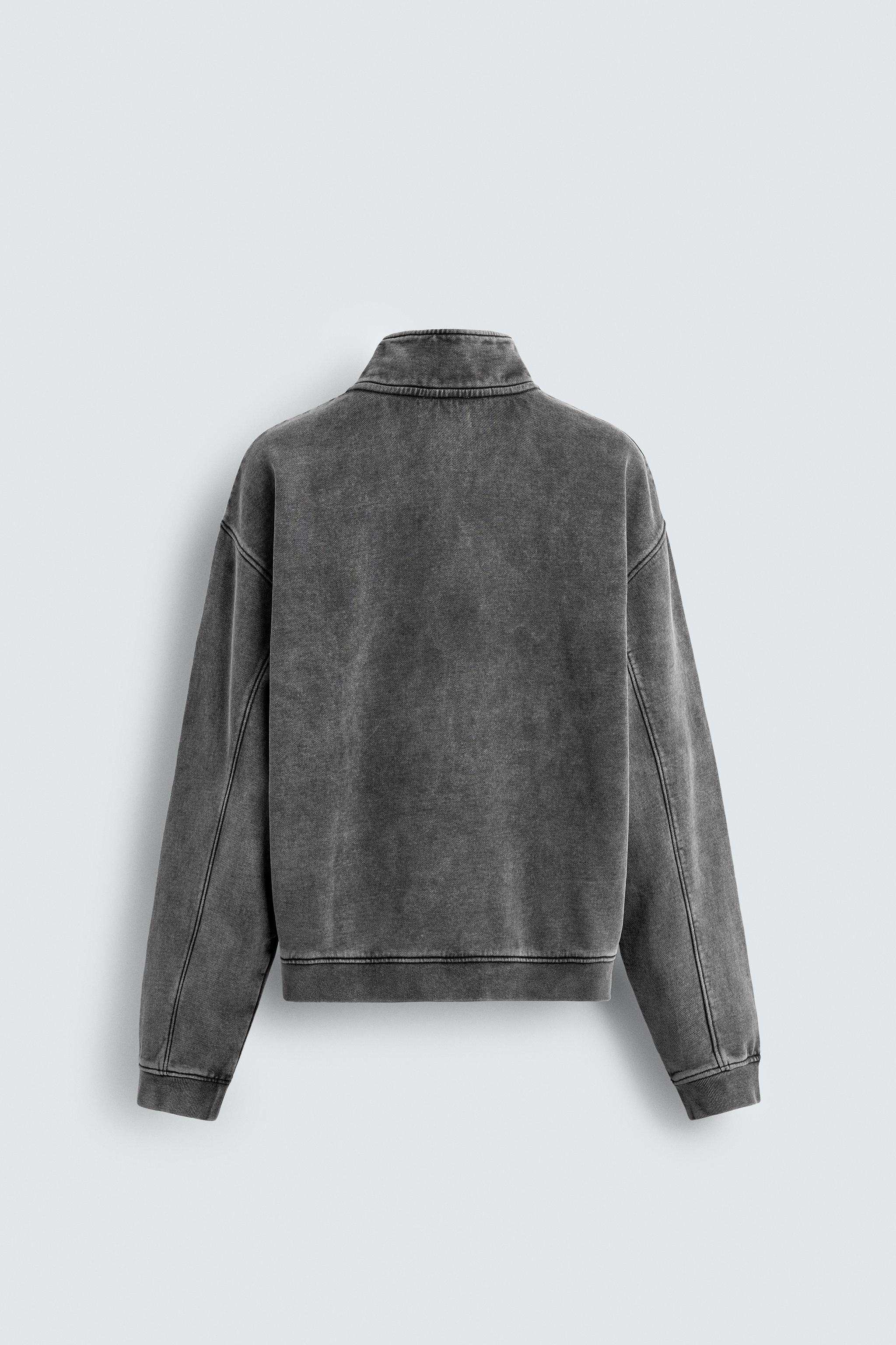 WASHED QUARTER-ZIP SWEATSHIRT - Raspberry | ZARA South Africa