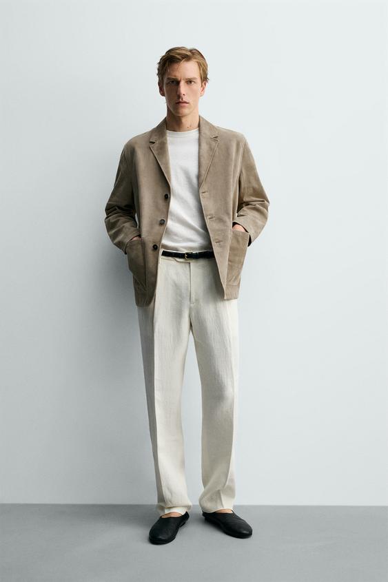 REGULAR FIT SUEDE LEATHER BLAZER from Zara - $319