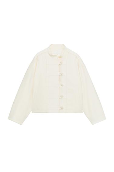 BLOUSON À BRANDEBOURGS ET LIN - Écru de Zara