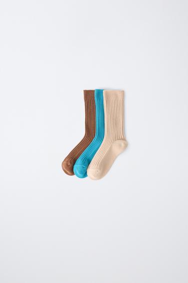 STORIESZ - 3-PACK RIBBED LONG SOCKS WITH COTTON - Multicoloured by Zara - Image 0