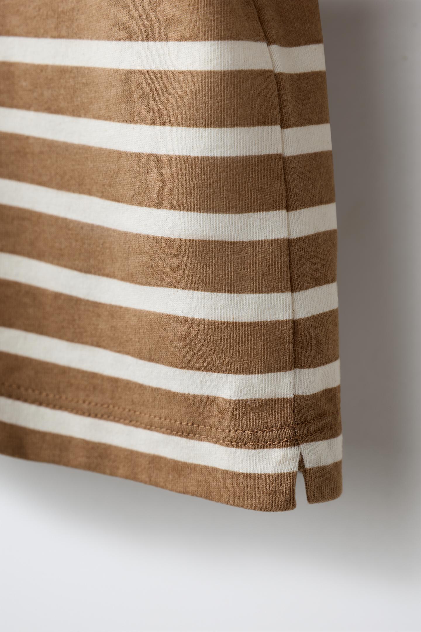 Детская футболка Zara Stripe Print, цвет: Светлый коричневый — фото 4