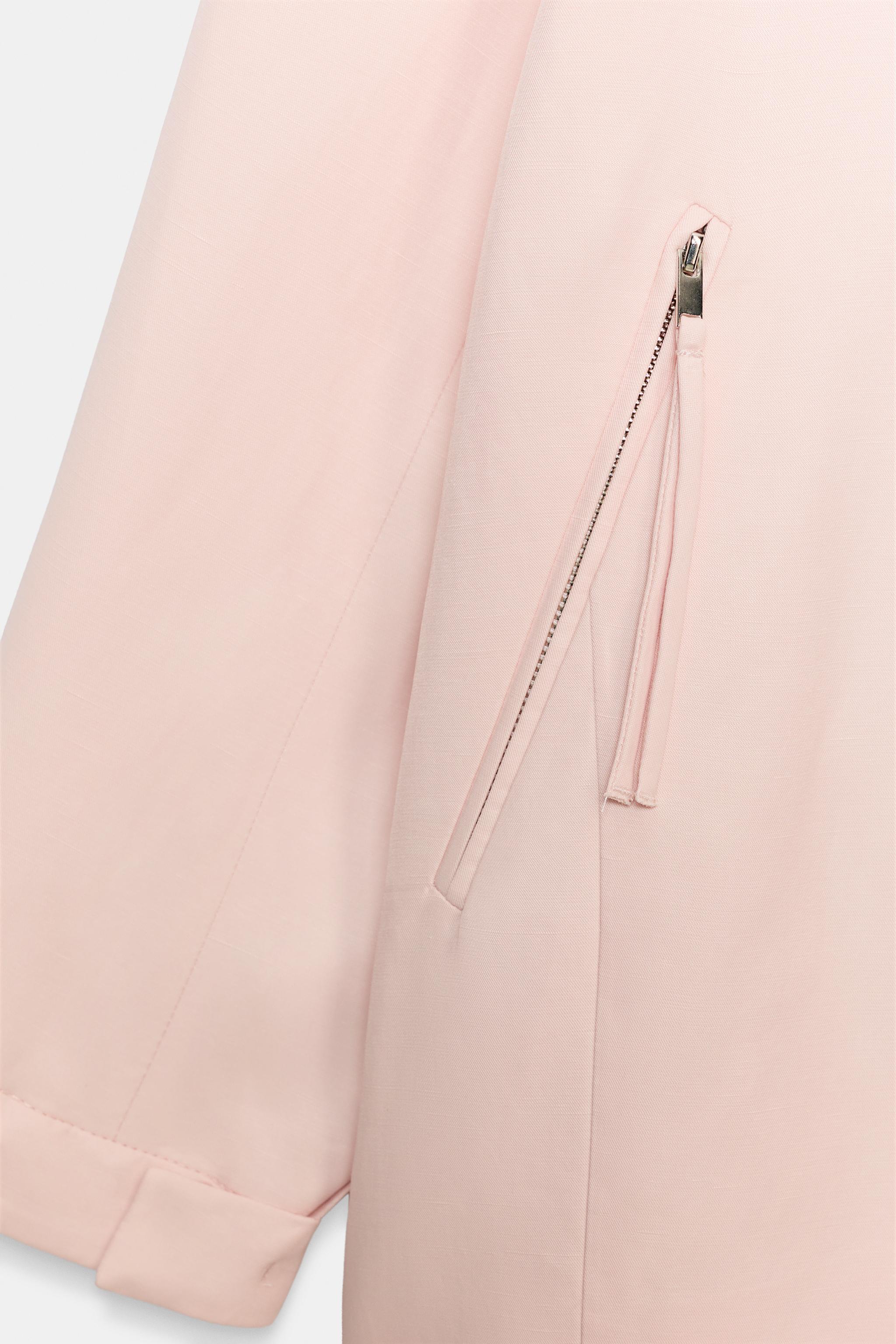 Женские куртки Zara ZW COLLECTION PINK BOMBER JACKET — фото 7