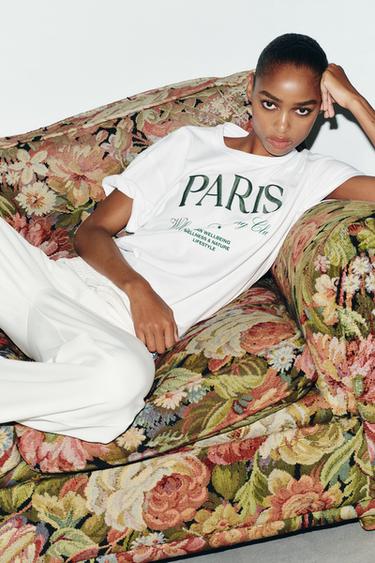 EMBROIDERED SLOGAN T-SHIRT - white by Zara - Image 2