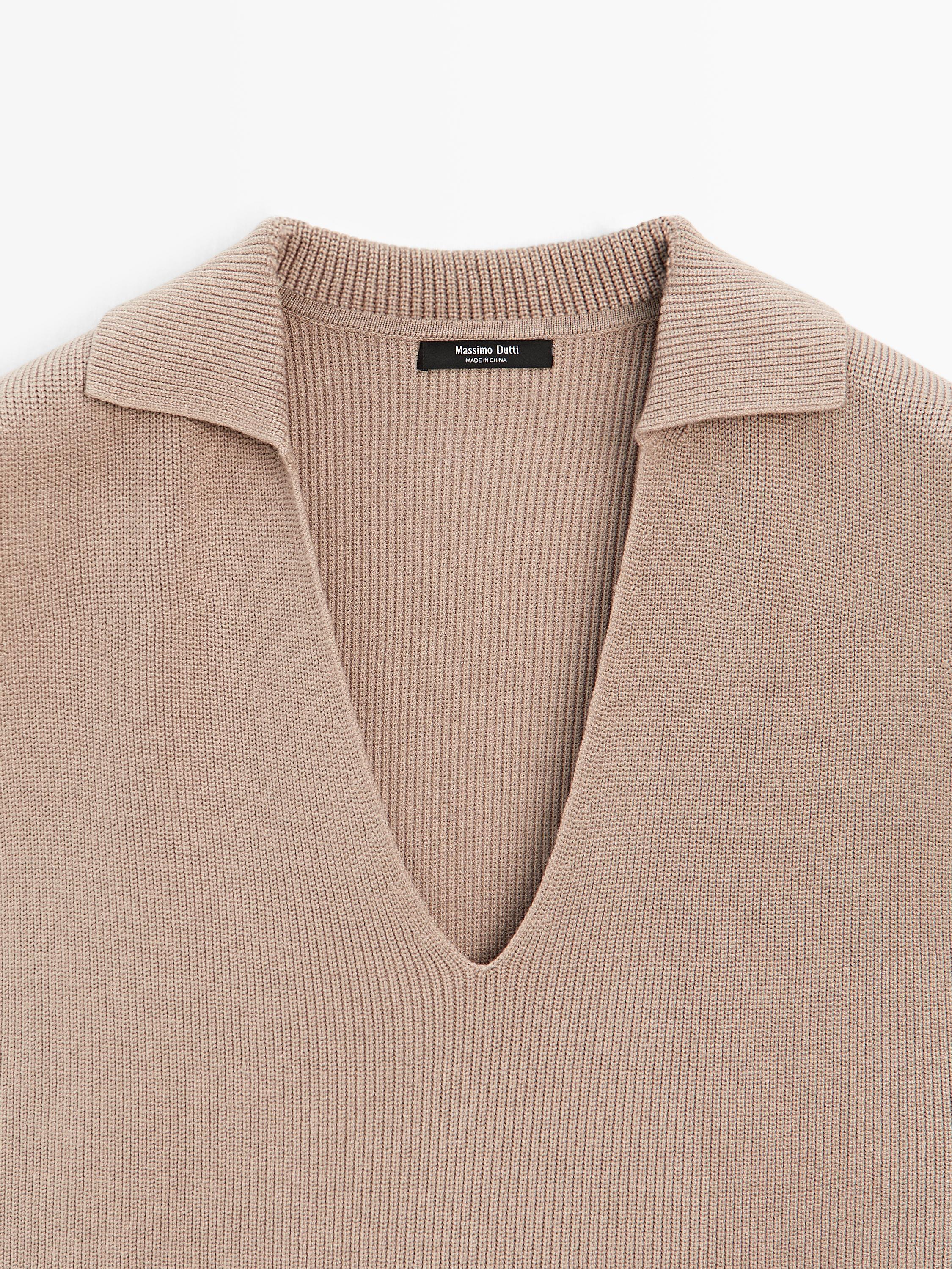 V-neck knit top