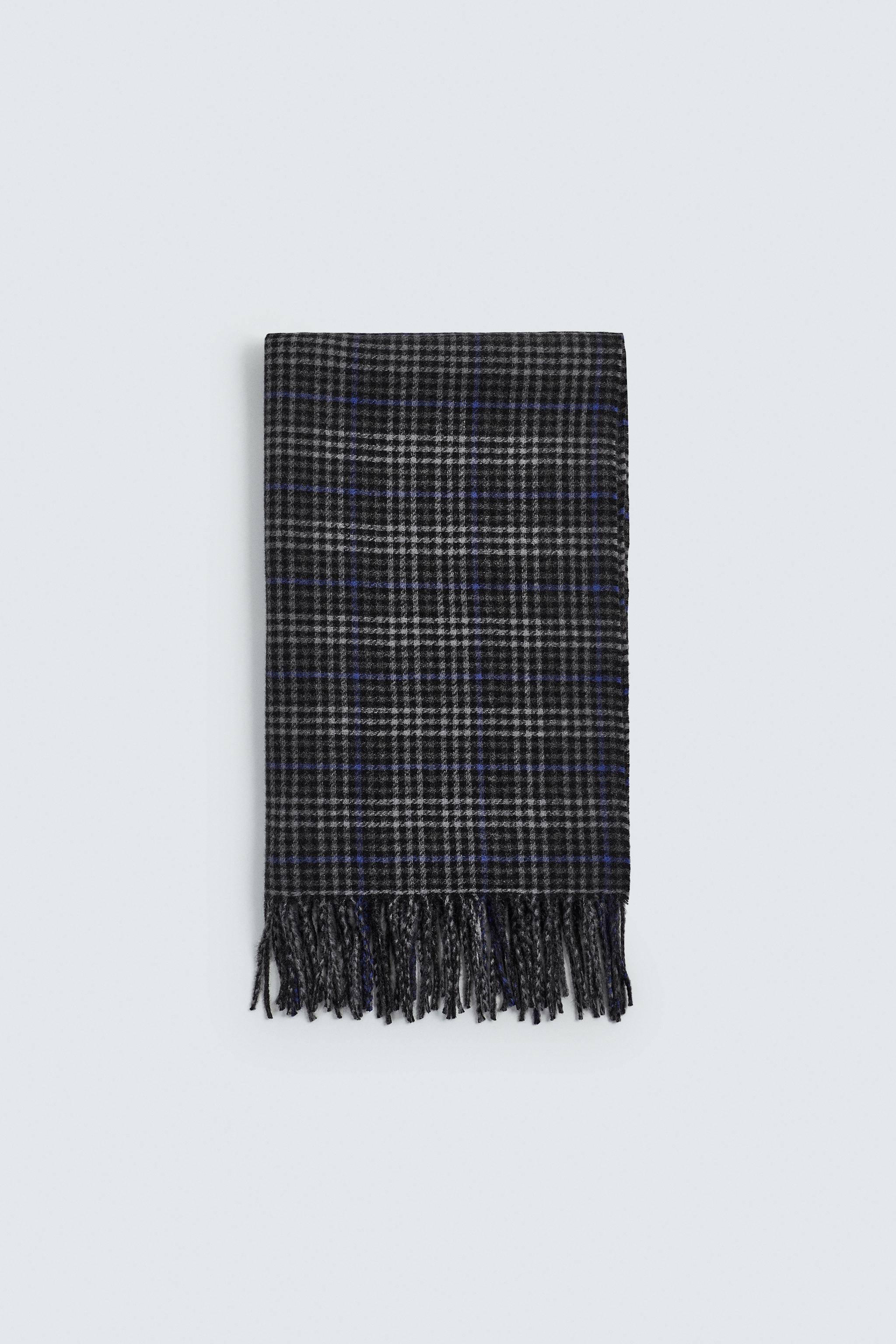 PLAID FRINGE SCARF - Dark gray | ZARA United States