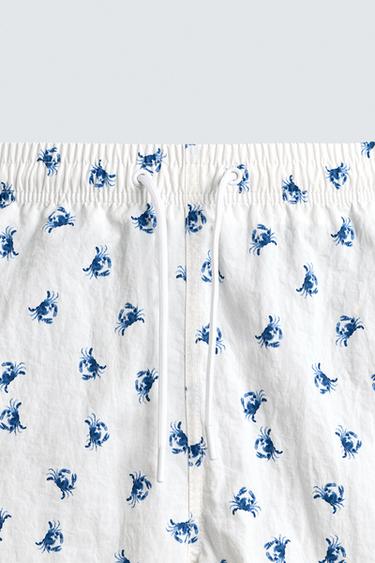 MAILLOT DE BAIN MI-LONG CRABES - Blanc de Zara - Image 2