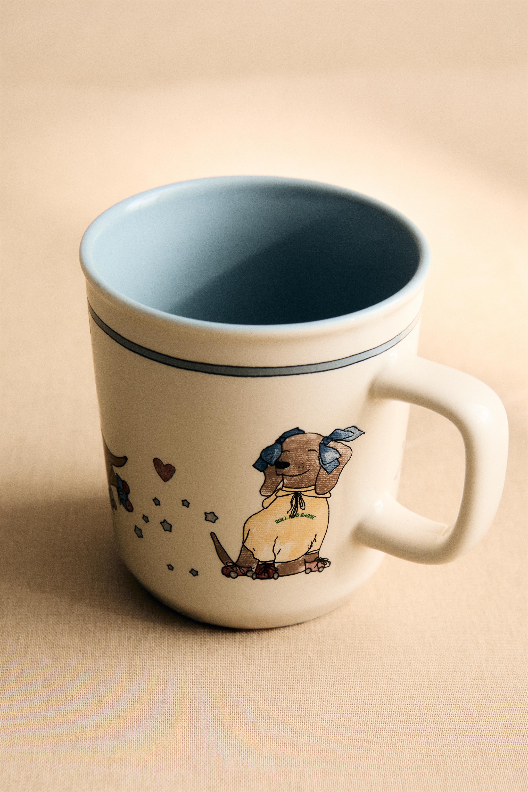 キッズ セラミック スケート犬 マグカップ - マルチカラー