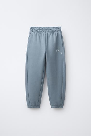 TEXT JOGGERS - Light blue by Zara