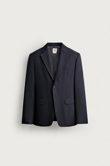100% WOOL SUIT BLAZER - Navy blue by Zara