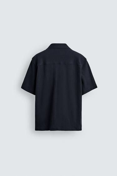 REGULAR FIT TEXTURED SHIRT - Midnight blue by Zara