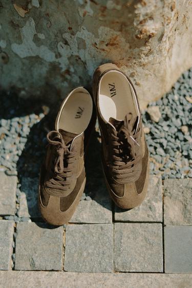 Zara 真皮休閒鞋 - 深棕色