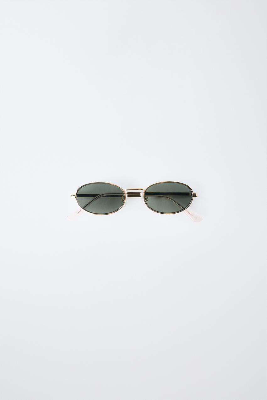 OVAL METAL SUNGLASSES - Golden | ZARA United States display picture 3