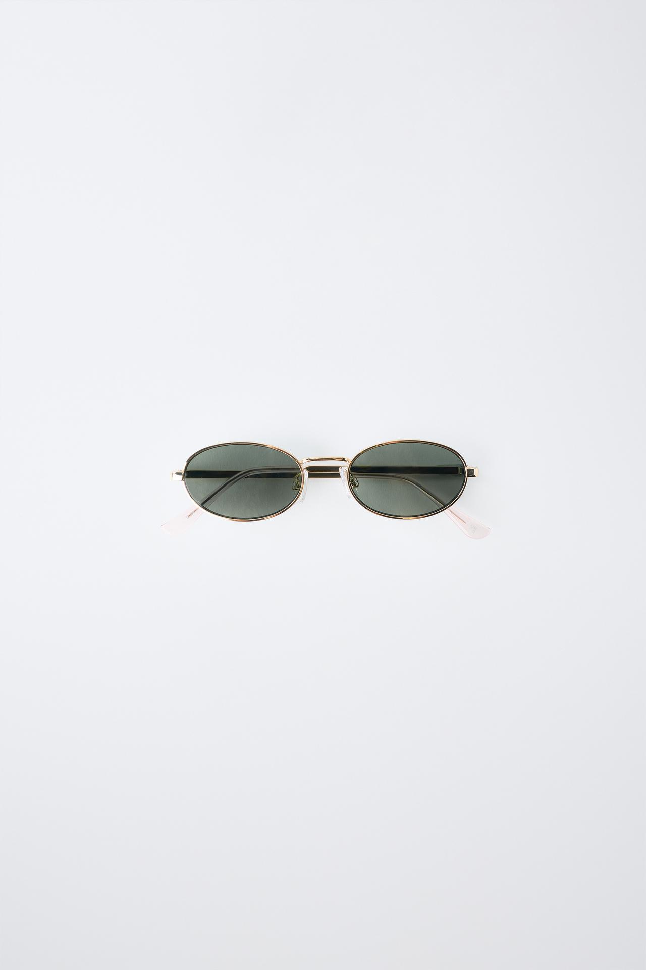 OVAL METAL SUNGLASSES — Golden