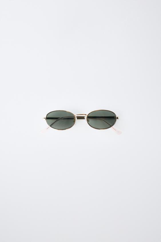 نظارة شمسية معدنية بيضوية - ذهبي الخاص بـ Zara - صورة 0