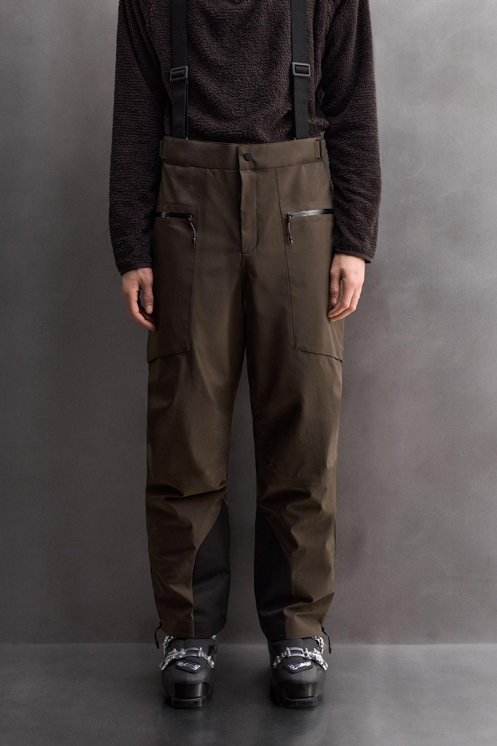 RECCO® 防水加工キルティングシェルスキースラックス - ブラウン