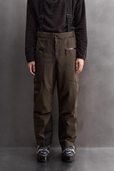 RECCO® WATERPROOF PADDED SKI SHELL TROUSERS - Brown by Zara - Image 1