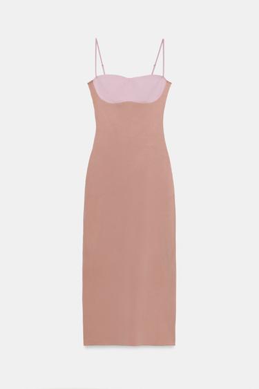 POLYAMIDE STRAPPY DRESS - Beige-pink by Zara - Image 4