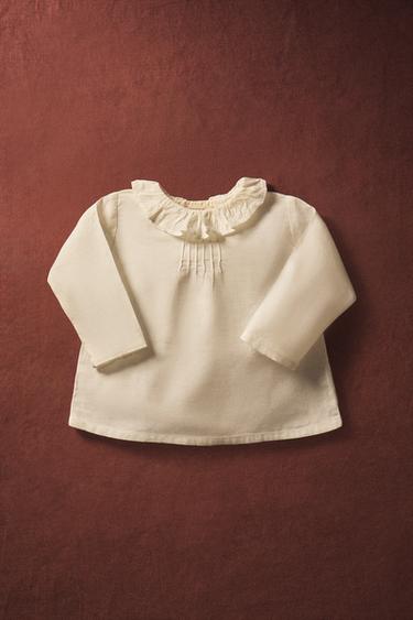 CHILDREN'S SHIRT WITH COLLAR DETAIL - Oyster-white by Zara - Image 5