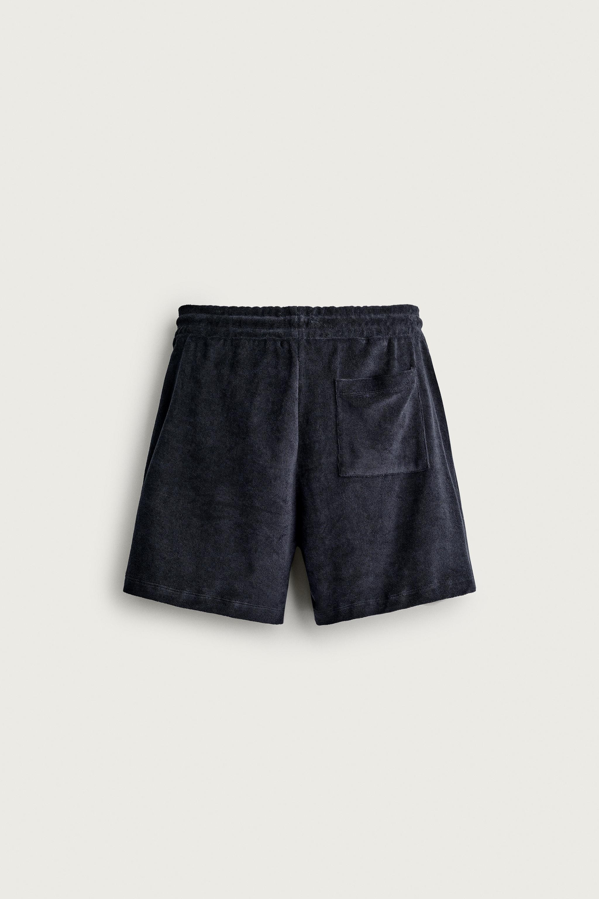Мужские шорты Zara RELAXED FIT TERRY SHORTS — фото 8