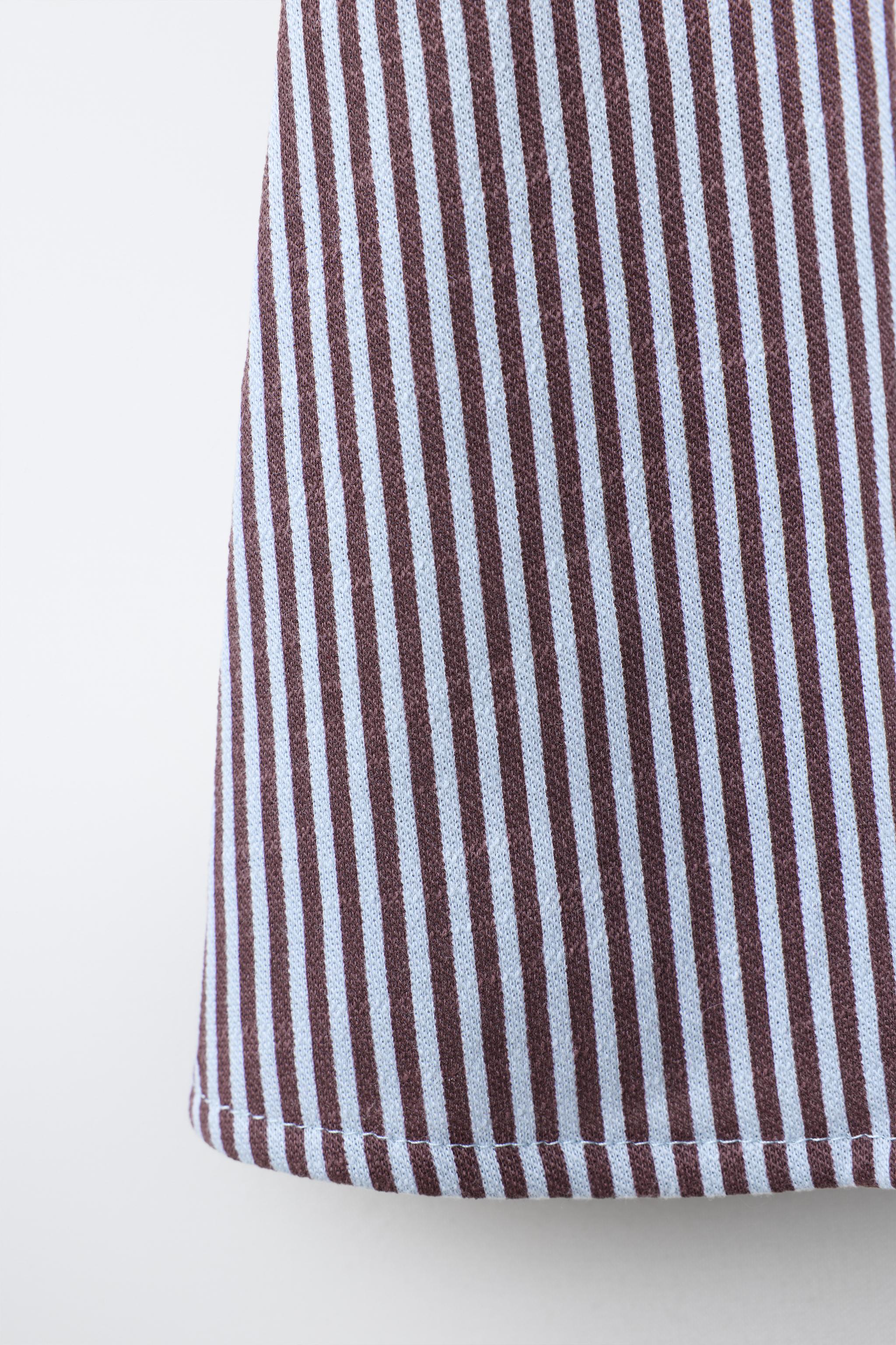 Детские платья Zara EMBROIDERED COLLAR STRIPED DRESS — фото 4