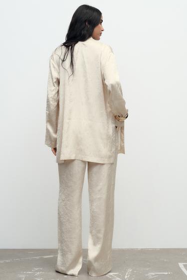 PANTALON LARGE EFFET PLISSÉ - Beige de Zara - Image 2