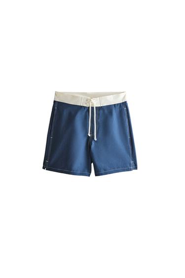 BEACH SWIMMING TRUNKS WITH SEAMS - Blue by Zara