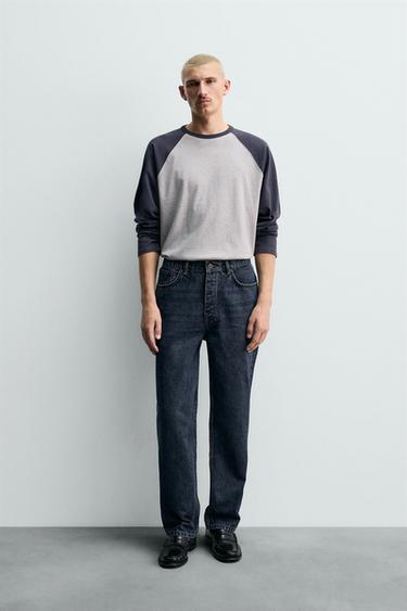 JEANS STRAIGHT FIT ALGODÓN - LANA - Azul medio de Zara