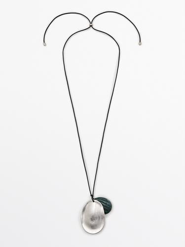 Collar colgante almendra - Plata de Zara - Imagen 0