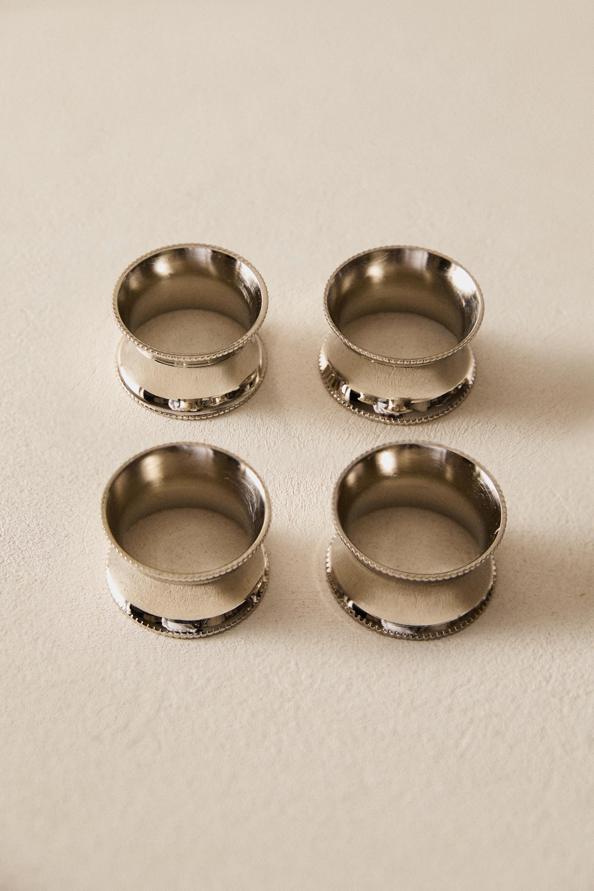 ROUND STEEL NAPKIN RING PACK (PACK OF 4) — Steel