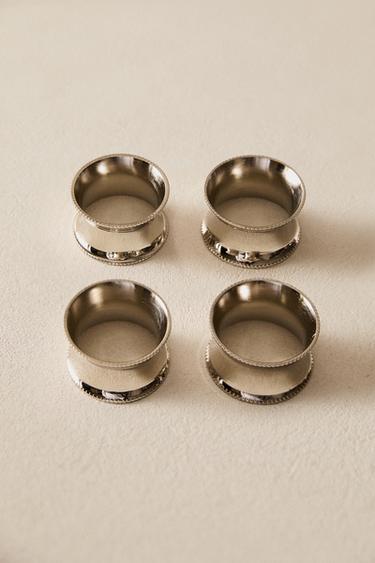 ROUND STEEL NAPKIN RING PACK (PACK OF 4) - Steel by Zara