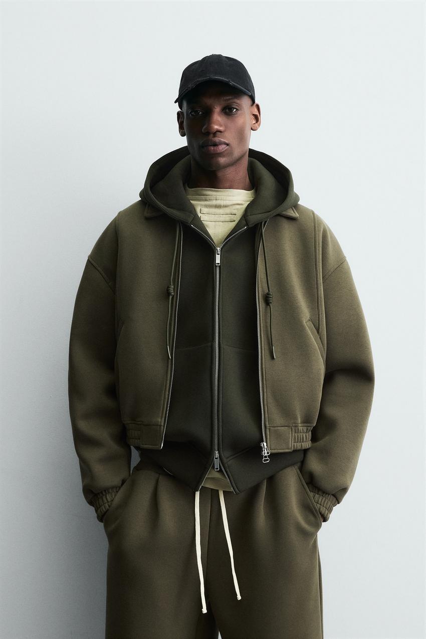 NEOPRENE-EFFECT BOXY FIT JACKET