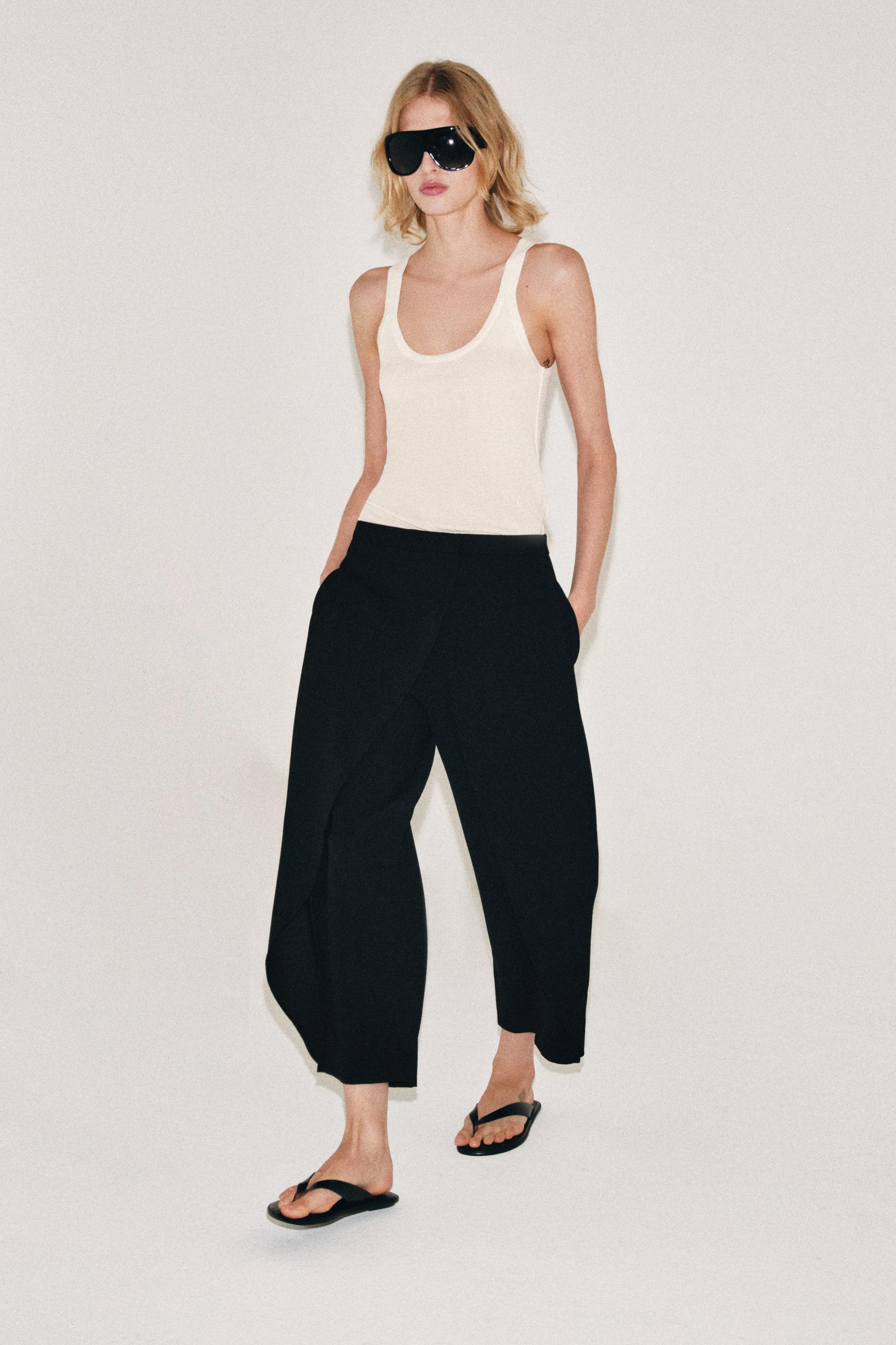 ZW COLLECTION FRONT PLEAT PANTS — Black