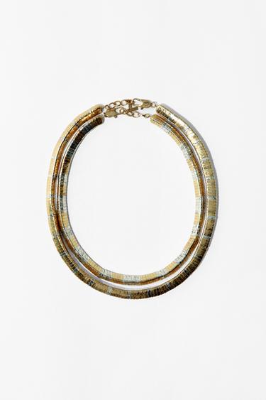 PACK DE 2 COLARES COMBINADOS COM PEÇAS METÁLICAS - Ouro / Prata da Zara