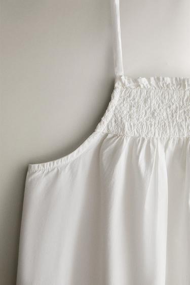 CHEMISE DE NUIT COTON FRONCÉE - Blanc de Zara - Image 2