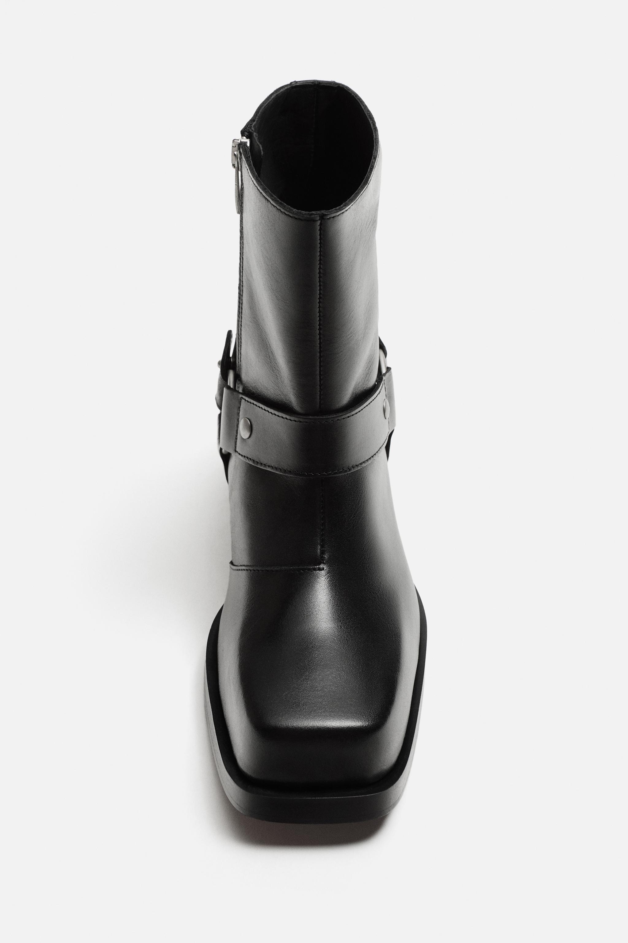 ZARA メンズ ハーネスブーツ リングブーツ ハイブランド ヒール モード ☆新品/ドイツ輸入品/ZARA/リングハーネスヒールブーツ/EU43