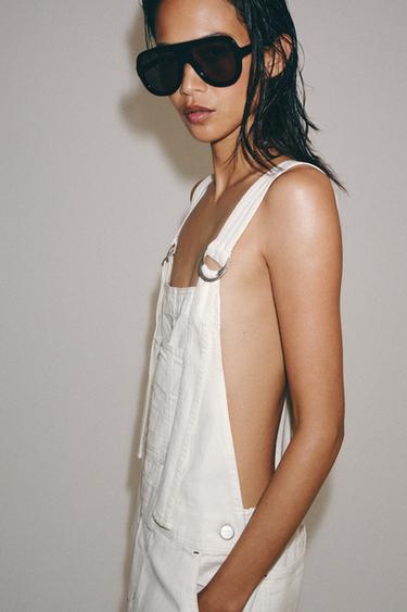 COMBINAISON EN DENIM ZW COLLECTION - Blanc de Zara - Image 4