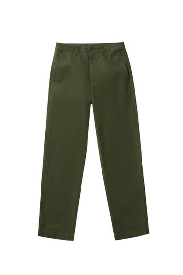 Zara 標準版休閒長褲 - 卡其色