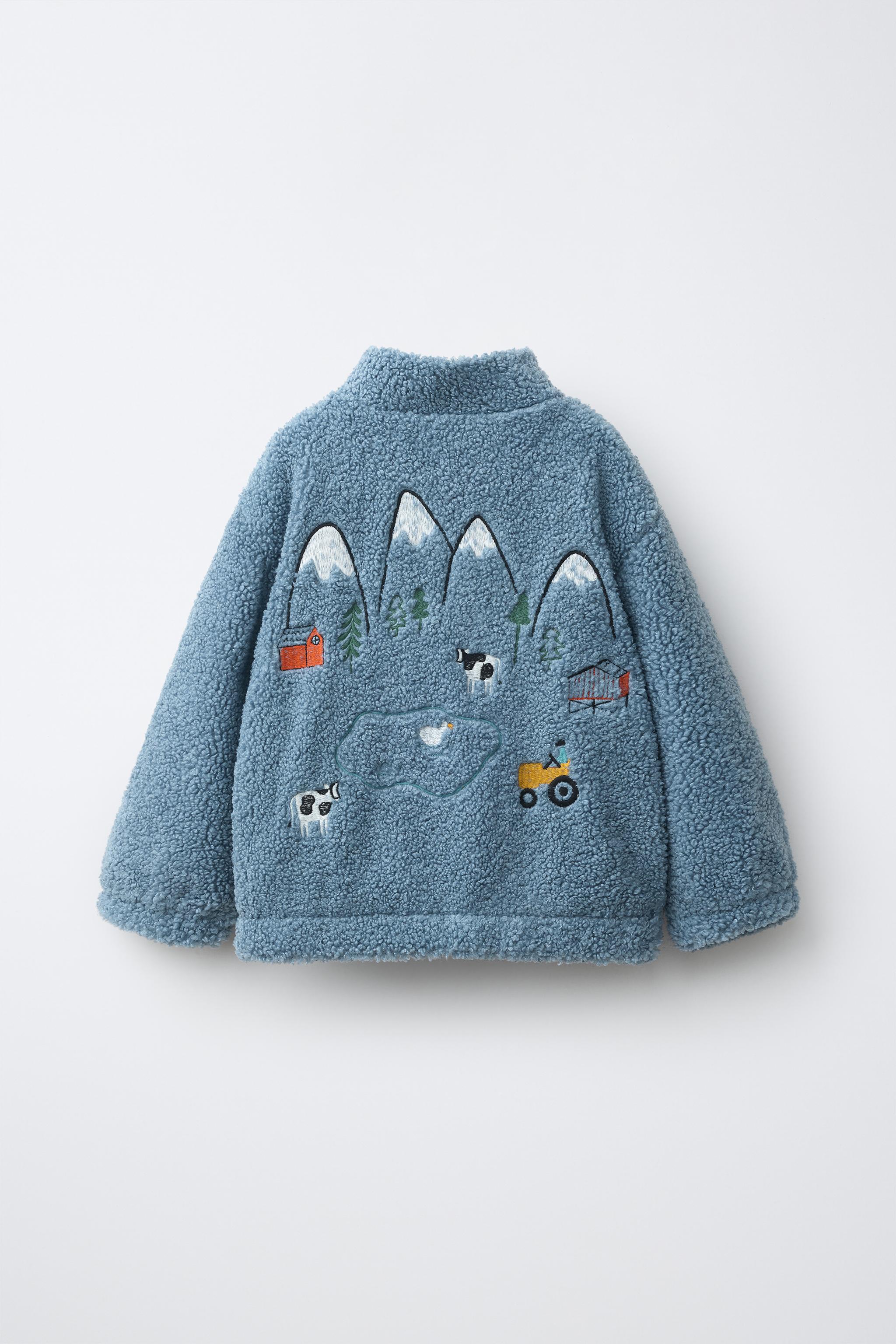 FAUX SHEARLING EMBROIDERED JACKET